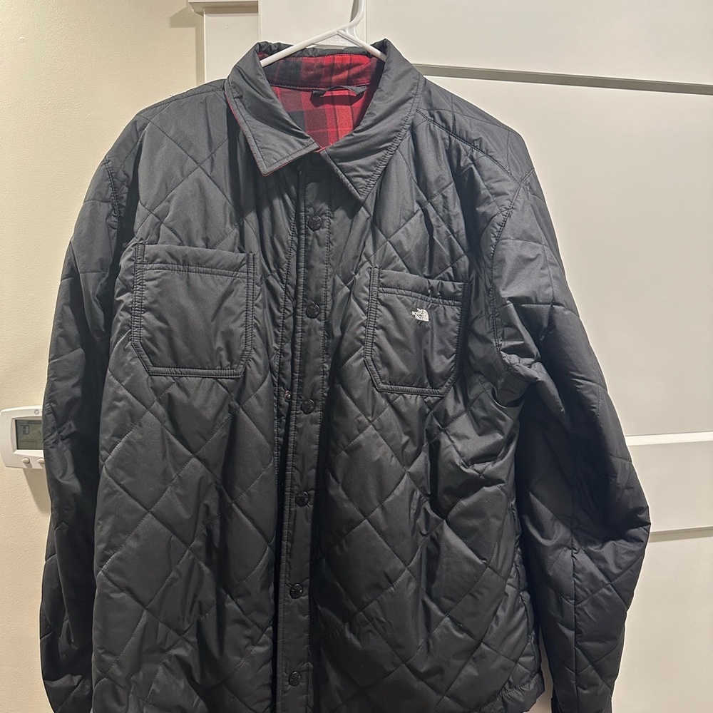 North Face quilted reservible flannel